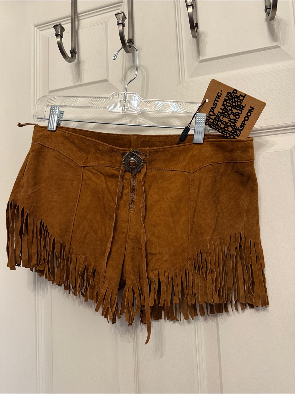 One Teaspoon Fringe Leather Morrison Shorts M